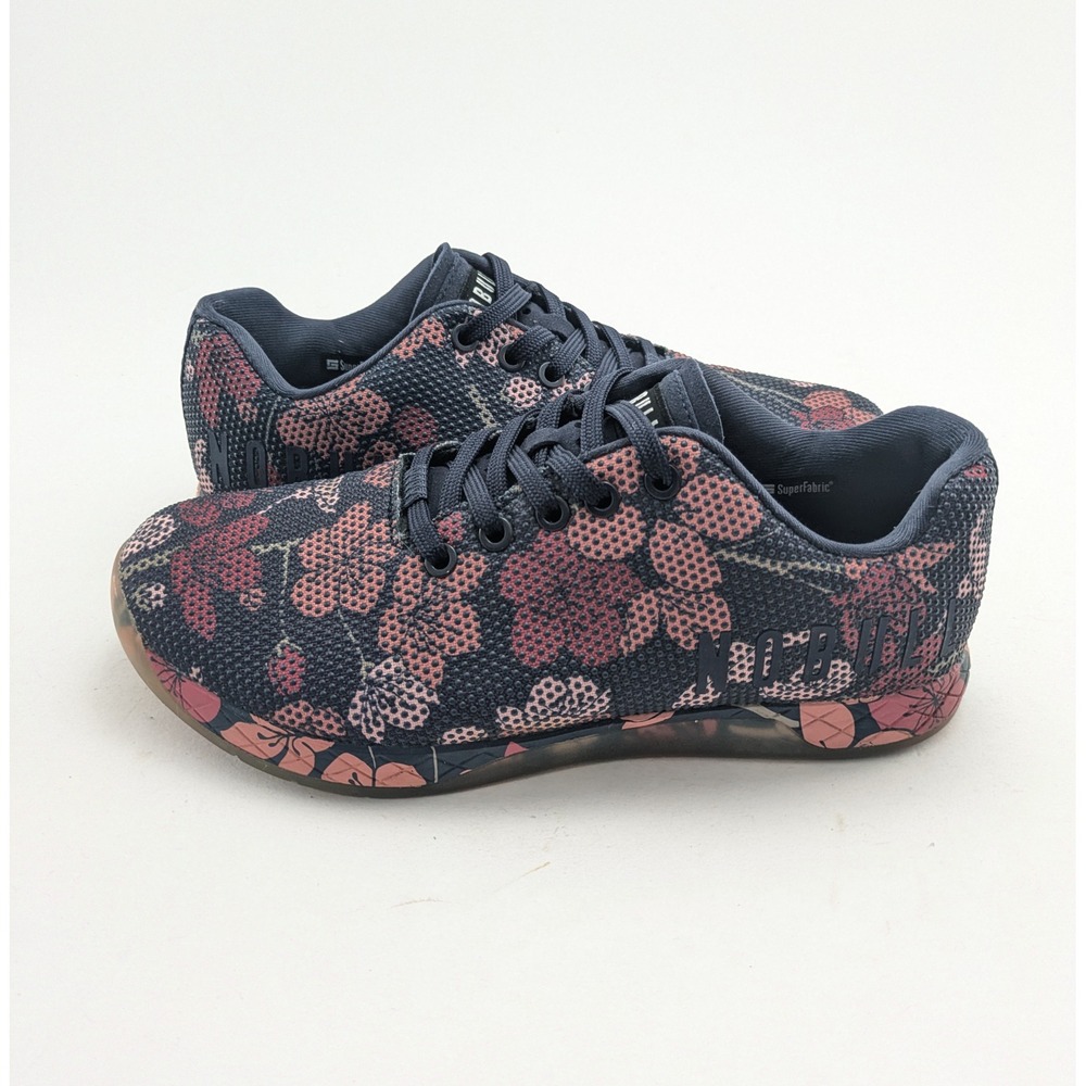 Womens NoBull Cherry Blossom Navy Blue Flowers Outwork Trainers Shoes Size 9